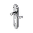 This is an image of a Heritage Brass - Door Handle for Euro Profile Plate Meridian Design Polished Chrome, v327-48-pc that is available to order from T.H Wiggans Ironmongery in Kendal.