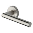 This is an image of a Heritage Brass - Door Handle Lever Latch on Round Rose Athena Design Satin Nickel, v3840-sn that is available to order from T.H Wiggans Ironmongery in Kendal.