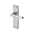 This is an image of a Heritage Brass - Door Handle Lever Latch Victoria Design Polished Chrome Finish, v3913-pc that is available to order from T.H Wiggans Ironmongery in Kendal.