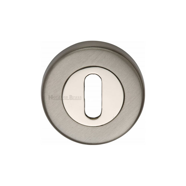 This is an image of a Heritage Brass - Key Escutcheon Mercury Finish, v4000-mc that is available to order from T.H Wiggans Ironmongery in Kendal.