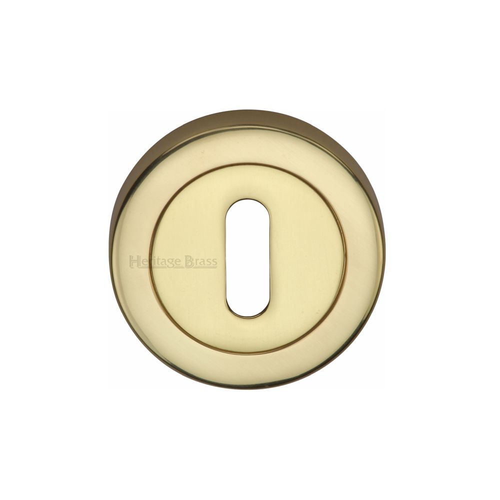 This is an image of a Heritage Brass - Key Escutcheon Polished Brass Finish, v4000-pb that is available to order from T.H Wiggans Ironmongery in Kendal.