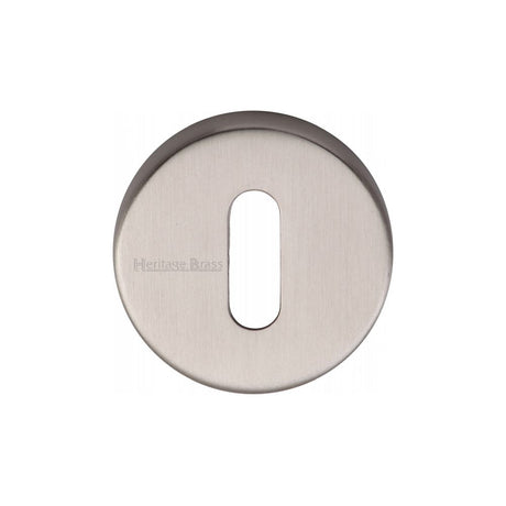 This is an image of a Heritage Brass - Key Escutcheon Satin Nickel Finish, v4007-sn that is available to order from T.H Wiggans Ironmongery in Kendal.