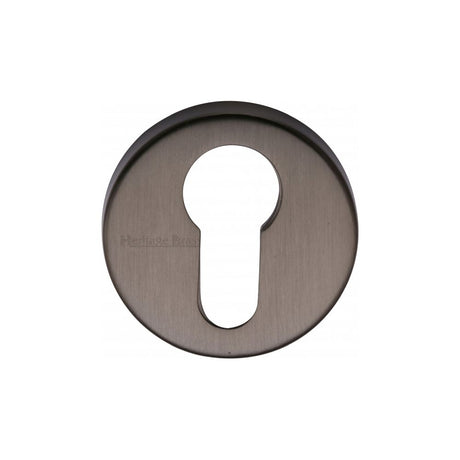 This is an image of a Heritage Brass - Euro Profile Cylinder Escutcheon Matt Bronze Finish, v4008-mb that is available to order from T.H Wiggans Ironmongery in Kendal.