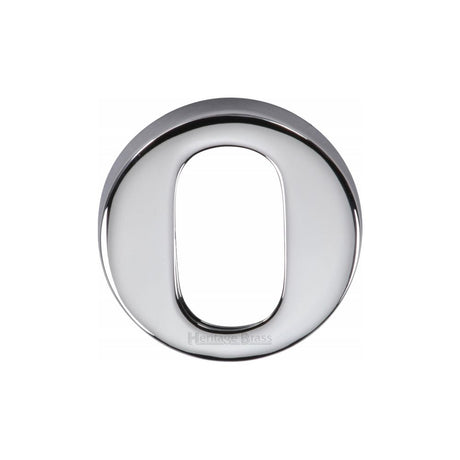 This is an image of a Heritage Brass - Oval Profile Cylinder Escutcheon Polished Chrome Finish, v4009-pc that is available to order from T.H Wiggans Ironmongery in Kendal.