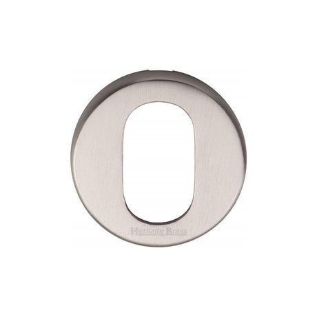 This is an image of a Heritage Brass - Oval Profile Cylinder Escutcheon Satin Nickel Finish, v4009-sn that is available to order from T.H Wiggans Ironmongery in Kendal.