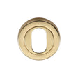 This is an image of a Heritage Brass - Oval Profile Cylinder Escutcheon Polished Brass Finish, v4010-pb that is available to order from T.H Wiggans Ironmongery in Kendal.