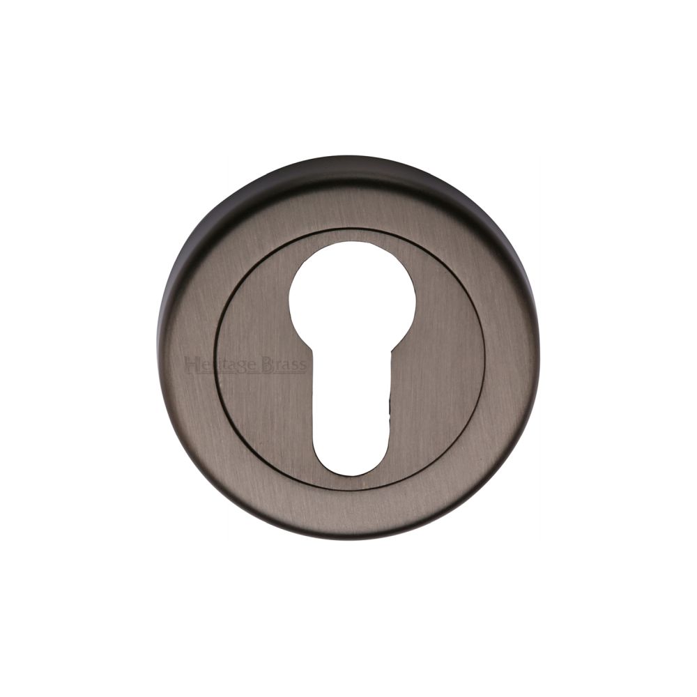 This is an image of a Heritage Brass - Euro Profile Cylinder Escutcheon Matt Bronze Finish, v4020-mb that is available to order from T.H Wiggans Ironmongery in Kendal.