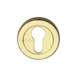 This is an image of a Heritage Brass - Euro Profile Cylinder Escutcheon Polished Brass Finish, v4020-pb that is available to order from T.H Wiggans Ironmongery in Kendal.