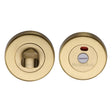 This is an image of a Heritage Brass - Indicator Turn &amp; Release for Bathroom Doors Satin Brass finish, v4046-sb that is available to order from T.H Wiggans Ironmongery in Kendal.