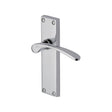 This is an image of a Heritage Brass - Door Handle Lever Latch Sophia Design Polished Chrome Finish, v4113-pc that is available to order from T.H Wiggans Ironmongery in Kendal.