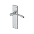 This is an image of a Heritage Brass - Door Handle Lever Latch Sophia Design Satin Chrome Finish, v4113-sc that is available to order from T.H Wiggans Ironmongery in Kendal.