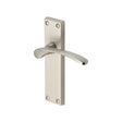 This is an image of a Heritage Brass - Door Handle Lever Latch Sophia Design Satin Nickel Finish, v4113-sn that is available to order from T.H Wiggans Ironmongery in Kendal.