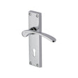 This is an image of a Heritage Brass - Door Handle Lever Lock Sophia Design Polished Chrome Finish, v4130-pc that is available to order from T.H Wiggans Ironmongery in Kendal.