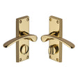 This is an image of a Heritage Brass - Door Handle for Privacy Set Sophia Short Design Polished Brass Fini, v4144-pb that is available to order from T.H Wiggans Ironmongery in Kendal.