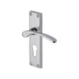 This is an image of a Heritage Brass - Door Handle for Euro Profile Plate Sophia Design Polished Chrome Fi, v4146-48-pc that is available to order from T.H Wiggans Ironmongery in Kendal.