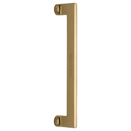 This is an image of a Heritage Brass - Door Pull Handle Apollo Design 307mm Polished Brass Finish, v4150-307-pb that is available to order from T.H Wiggans Ironmongery in Kendal.