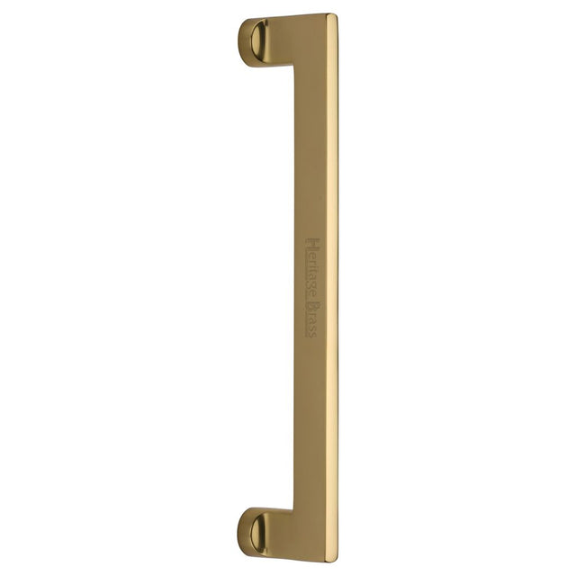 This is an image of a Heritage Brass - Door Pull Handle Apollo Design 307mm Polished Brass Finish, v4150-307-pb that is available to order from T.H Wiggans Ironmongery in Kendal.