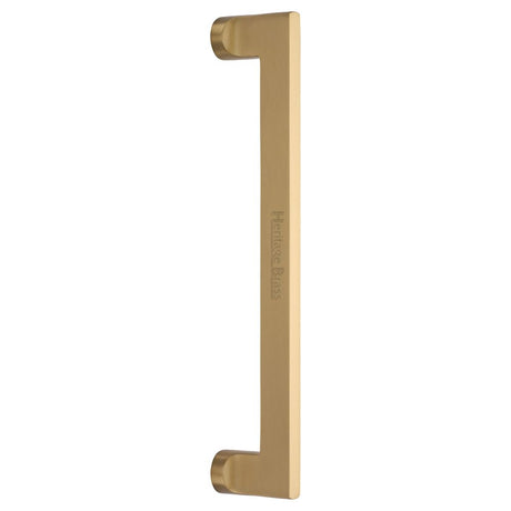 This is an image of a Heritage Brass - Door Pull Handle Apollo Design 307mm Satin Brass Finish, v4150-307-sb that is available to order from T.H Wiggans Ironmongery in Kendal.