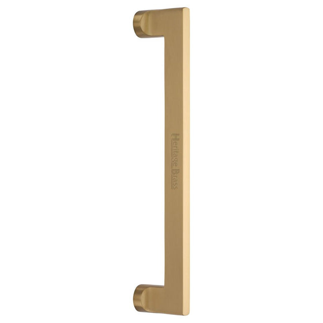 This is an image of a Heritage Brass - Door Pull Handle Apollo Design 307mm Satin Brass Finish, v4150-307-sb that is available to order from T.H Wiggans Ironmongery in Kendal.