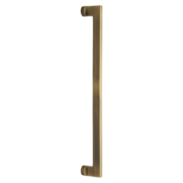 This is an image of a Heritage Brass - Door Pull Handle Apollo Design 460mm Antique Brass Finish, v4150-460-at that is available to order from T.H Wiggans Ironmongery in Kendal.