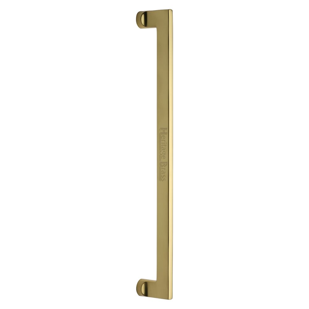 This is an image of a Heritage Brass - Door Pull Handle Apollo Design 460mm Polished Brass Finish, v4150-460-pb that is available to order from T.H Wiggans Ironmongery in Kendal.