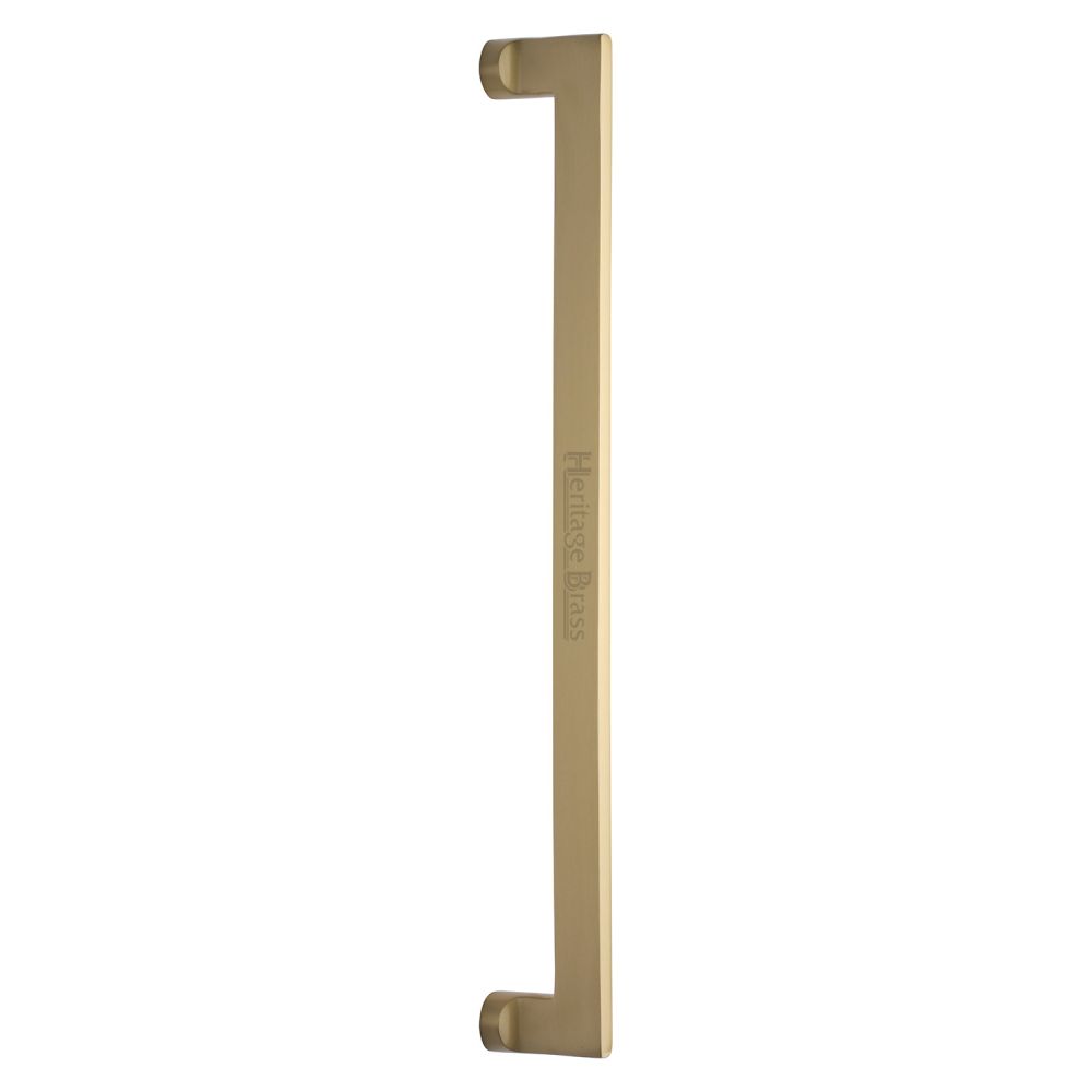 This is an image of a Heritage Brass - Door Pull Handle Apollo Design 460mm Satin Brass Finish, v4150-460-sb that is available to order from T.H Wiggans Ironmongery in Kendal.