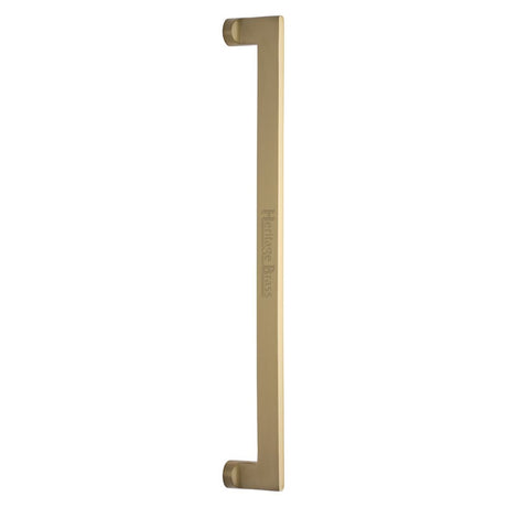 This is an image of a Heritage Brass - Door Pull Handle Apollo Design 460mm Satin Brass Finish, v4150-460-sb that is available to order from T.H Wiggans Ironmongery in Kendal.