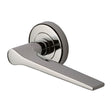 This is an image of a Heritage Brass - Door Handle Lever on Rose Gio Design Polished Nickel Finish, v4189-pnf that is available to order from T.H Wiggans Ironmongery in Kendal.