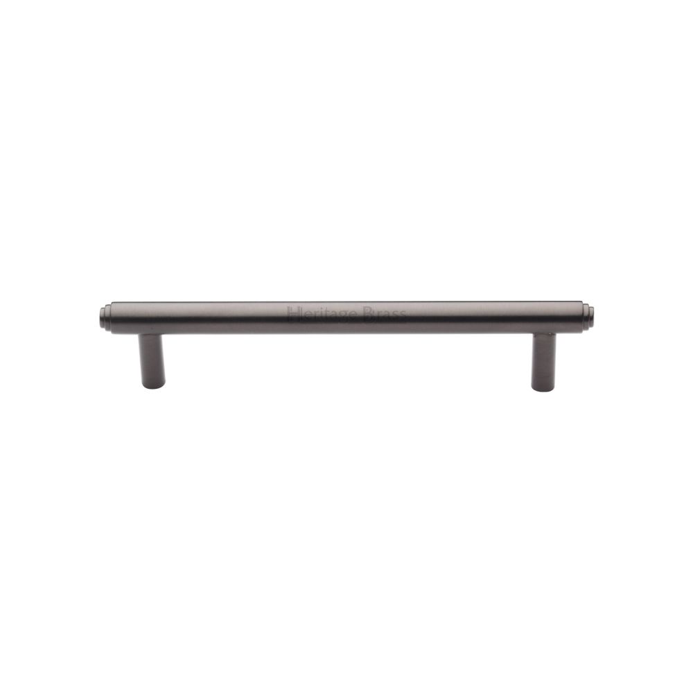 This is an image of a Heritage Brass - Cabinet Pull Stepped Design 128mm CTC Matt Bronze Finish, v4410-128-mb that is available to order from T.H Wiggans Ironmongery in Kendal.