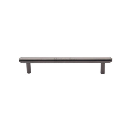 This is an image of a Heritage Brass - Cabinet Pull Stepped Design 128mm CTC Matt Bronze Finish, v4410-128-mb that is available to order from T.H Wiggans Ironmongery in Kendal.