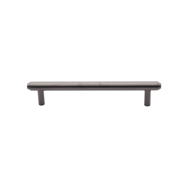 This is an image of a Heritage Brass - Cabinet Pull Stepped Design 128mm CTC Matt Bronze Finish, v4410-128-mb that is available to order from T.H Wiggans Ironmongery in Kendal.