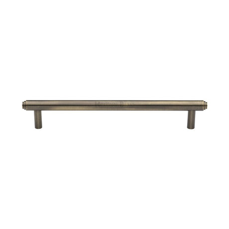 This is an image of a Heritage Brass - Cabinet Pull Stepped Design 160mm CTC Antique Brass Finish, v4410-160-at that is available to order from T.H Wiggans Ironmongery in Kendal.