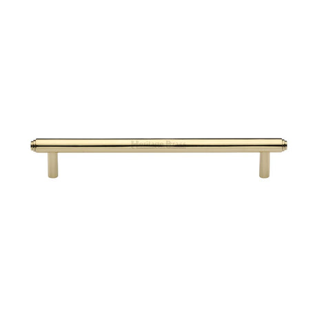 This is an image of a Heritage Brass - Cabinet Pull Stepped Design 160mm CTC Polished Brass Finish, v4410-160-pb that is available to order from T.H Wiggans Ironmongery in Kendal.