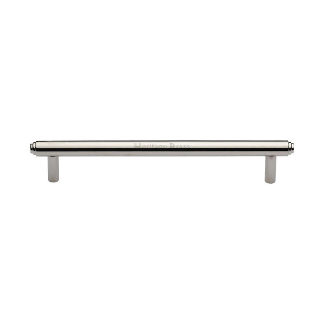 This is an image of a Heritage Brass - Cabinet Pull Stepped Design 160mm CTC Polished Nickel Finish, v4410-160-pnf that is available to order from T.H Wiggans Ironmongery in Kendal.