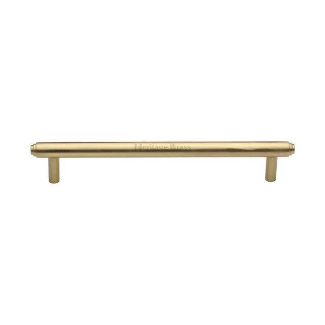 This is an image of a Heritage Brass - Cabinet Pull Stepped Design 160mm CTC Satin Brass Finish, v4410-160-sb that is available to order from T.H Wiggans Ironmongery in Kendal.
