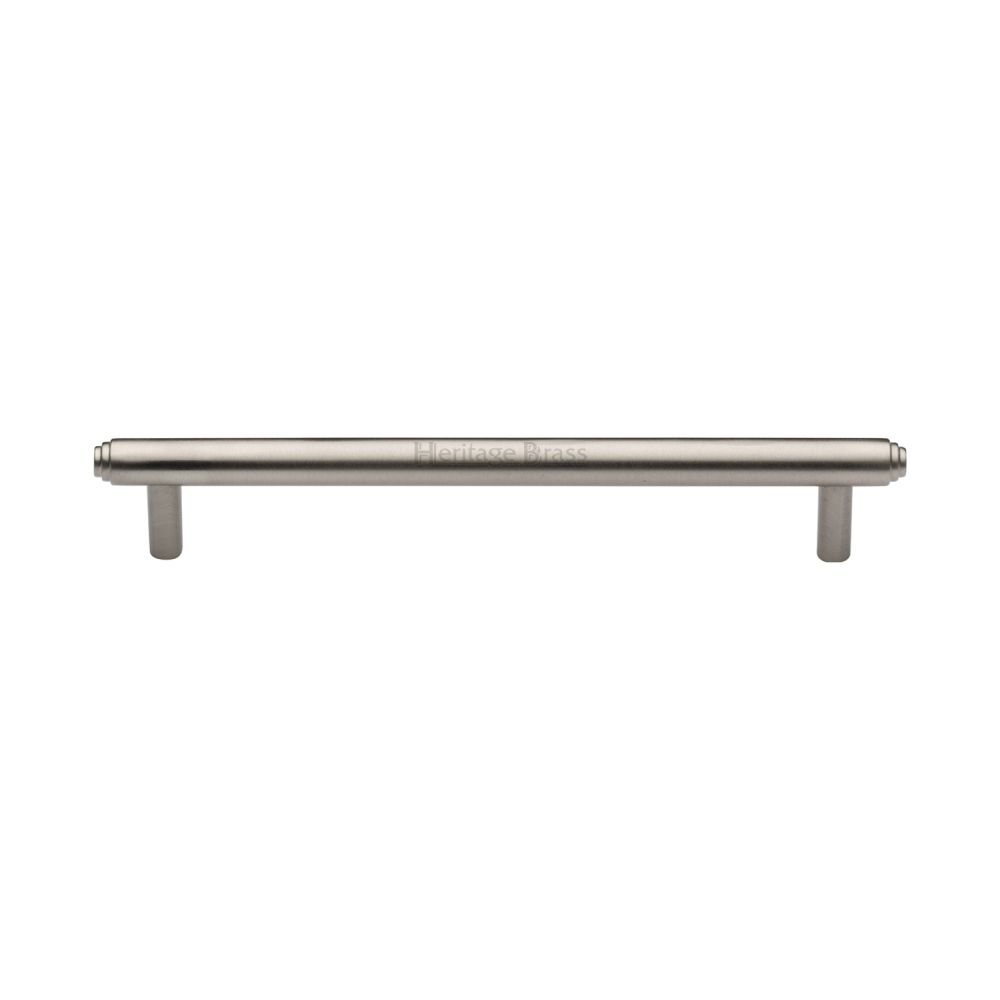 This is an image of a Heritage Brass - Cabinet Pull Stepped Design 160mm CTC Satin Nickel Finish, v4410-160-sn that is available to order from T.H Wiggans Ironmongery in Kendal.