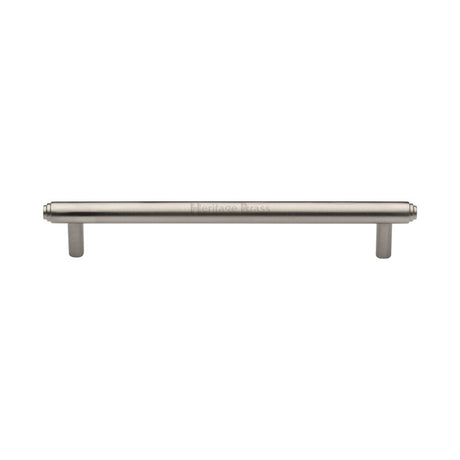 This is an image of a Heritage Brass - Cabinet Pull Stepped Design 160mm CTC Satin Nickel Finish, v4410-160-sn that is available to order from T.H Wiggans Ironmongery in Kendal.