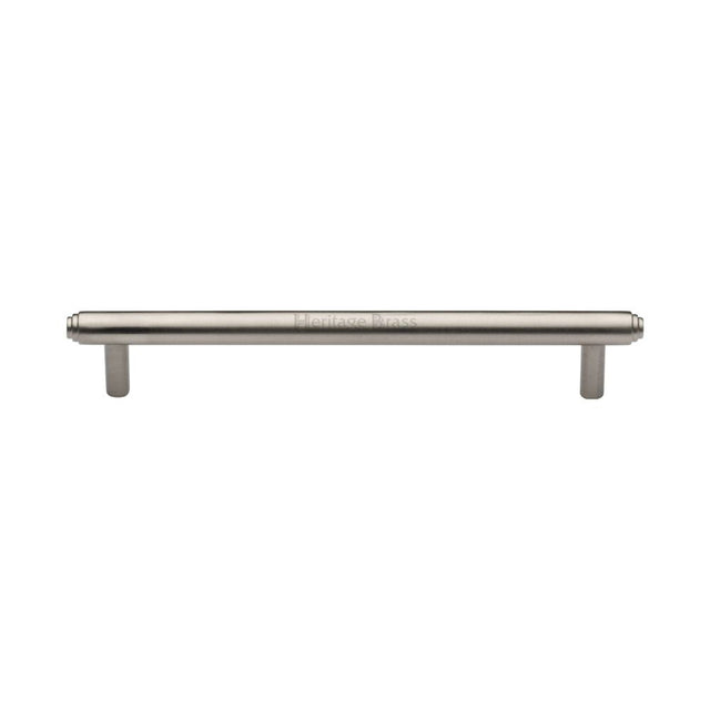 This is an image of a Heritage Brass - Cabinet Pull Stepped Design 160mm CTC Satin Nickel Finish, v4410-160-sn that is available to order from T.H Wiggans Ironmongery in Kendal.