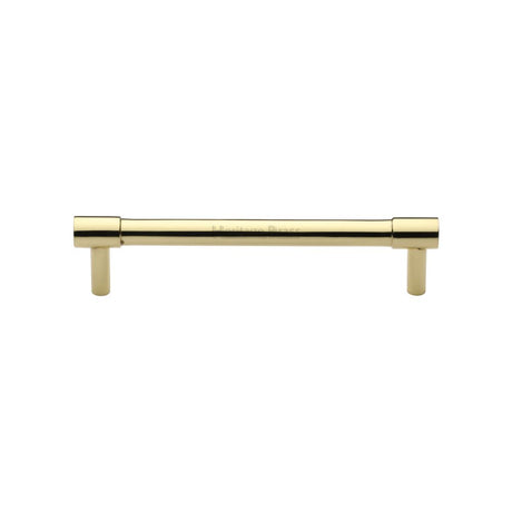 This is an image of a Heritage Brass - Cabinet Pull Phoenix Design 128mm CTC Polished Brass Finish, v4434-128-pb that is available to order from T.H Wiggans Ironmongery in Kendal.