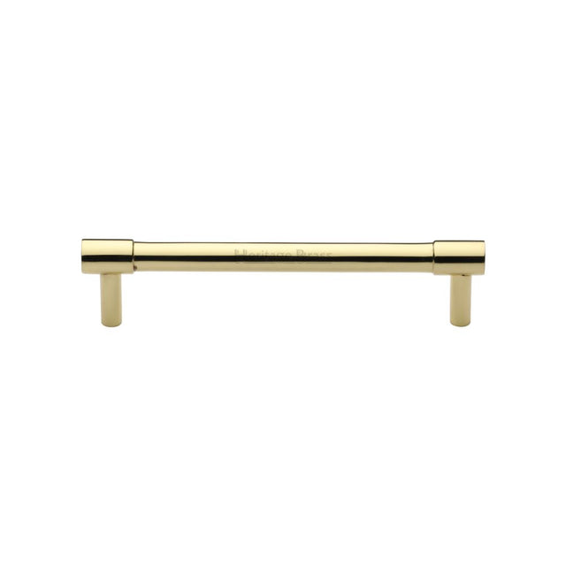 This is an image of a Heritage Brass - Cabinet Pull Phoenix Design 128mm CTC Polished Brass Finish, v4434-128-pb that is available to order from T.H Wiggans Ironmongery in Kendal.