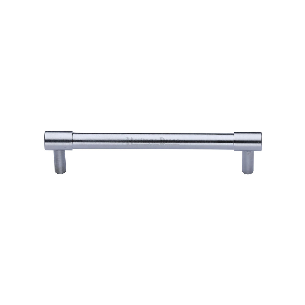 This is an image of a Heritage Brass - Cabinet Pull Phoenix Design 128mm CTC Sain Chrome finish, v4434-128-sc that is available to order from T.H Wiggans Ironmongery in Kendal.