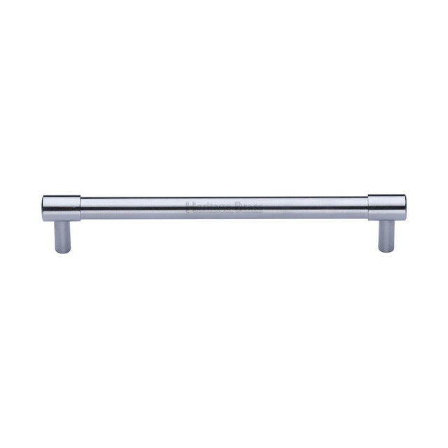 This is an image of a Heritage Brass - Cabinet Pull Phoenix Design 160mm CTC Sain Chrome finish, v4434-160-sc that is available to order from T.H Wiggans Ironmongery in Kendal.