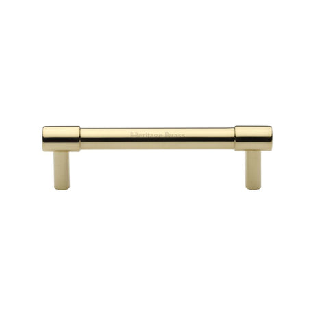 This is an image of a Heritage Brass - Cabinet Pull Phoenix Design 96mm CTC Polished Brass Finish, v4434-96-pb that is available to order from T.H Wiggans Ironmongery in Kendal.