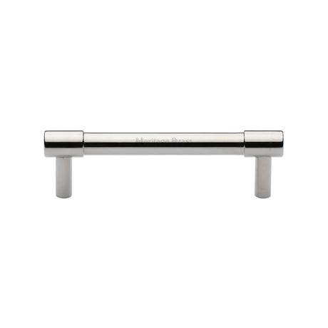 This is an image of a Heritage Brass - Cabinet Pull Phoenix Design 96mm CTC Polished Nickel Finish, v4434-96-pnf that is available to order from T.H Wiggans Ironmongery in Kendal.