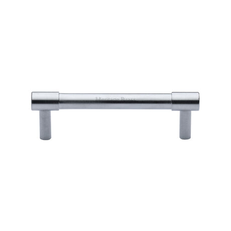 This is an image of a Heritage Brass - Cabinet Pull Phoenix Design 96mm CTC Satin Chrome finish, v4434-96-sc that is available to order from T.H Wiggans Ironmongery in Kendal.