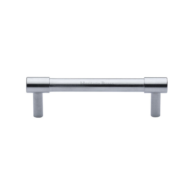 This is an image of a Heritage Brass - Cabinet Pull Phoenix Design 96mm CTC Satin Chrome finish, v4434-96-sc that is available to order from T.H Wiggans Ironmongery in Kendal.