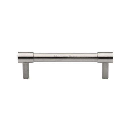 This is an image of a Heritage Brass - Cabinet Pull Phoenix Design 96mm CTC Satin Nickel Finish, v4434-96-sn that is available to order from T.H Wiggans Ironmongery in Kendal.