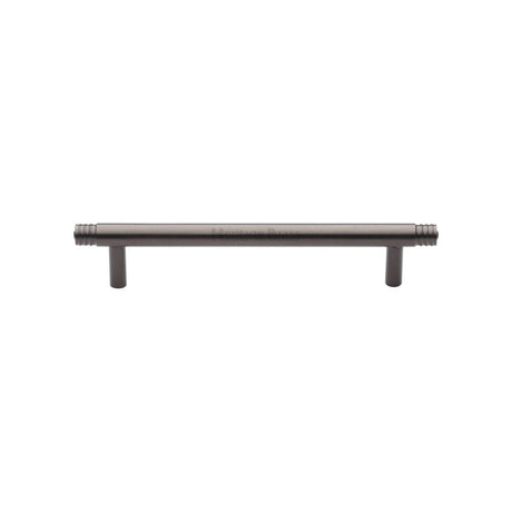 This is an image of a Heritage Brass - Cabinet Pull Contour Design 128mm CTC Matt Bronze Finish, v4446-128-mb that is available to order from T.H Wiggans Ironmongery in Kendal.