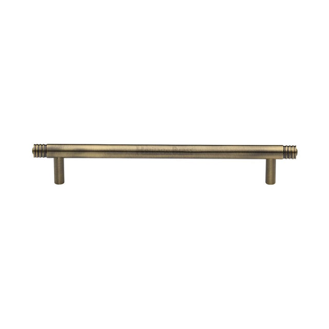 This is an image of a Heritage Brass - Cabinet Pull Contour Design 160mm CTC Antique Brass Finish, v4446-160-at that is available to order from T.H Wiggans Ironmongery in Kendal.