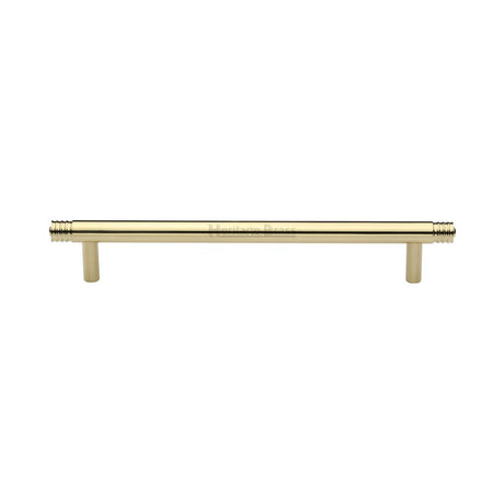 This is an image of a Heritage Brass - Cabinet Pull Contour Design 160mm CTC Polished Brass Finish, v4446-160-pb that is available to order from T.H Wiggans Ironmongery in Kendal.